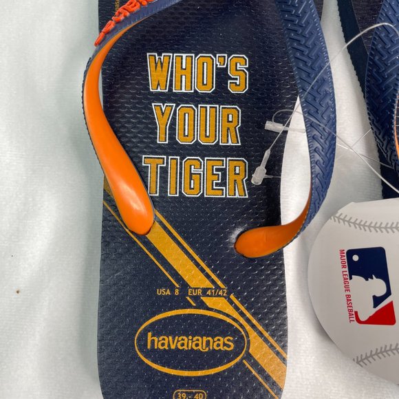 Mens 8 Detroit Tigers Havaianas Flip Flop Sandals - Picture 3 of 4